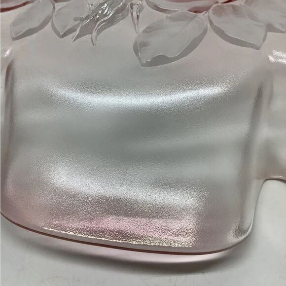 Vtg Mikasa Pink Rosella Walther Crystal 17” large round platter/tray EUC - Picture 8 of 9